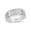 Enchanted Disney Men's CT. T.W. Diamond Two Row Wedding Band in 14K White Gold