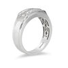 Thumbnail Image 1 of Enchanted Disney Men's 0.23 CT. T.W. Diamond Two Row Wedding Band in 14K White Gold