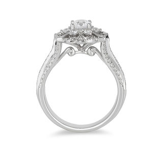 Enchanted Disney Elsa 0.95 CT. T.W. Diamond Snowflake Frame Engagement Ring in 14K White Gold