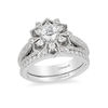 Thumbnail Image 2 of Enchanted Disney Elsa 0.95 CT. T.W. Diamond Snowflake Frame Engagement Ring in 14K White Gold