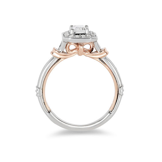 Enchanted Disney Snow White 0.58 CT. T.W. Emerald-Cut Diamond Frame Engagement Ring in 14K Two-Tone Gold