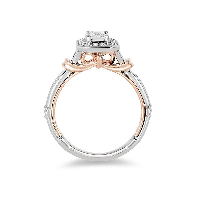 Enchanted Disney Snow White 0.58 CT. T.W. Emerald-Cut Diamond Frame Engagement Ring in 14K Two-Tone Gold|Peoples Jewellers