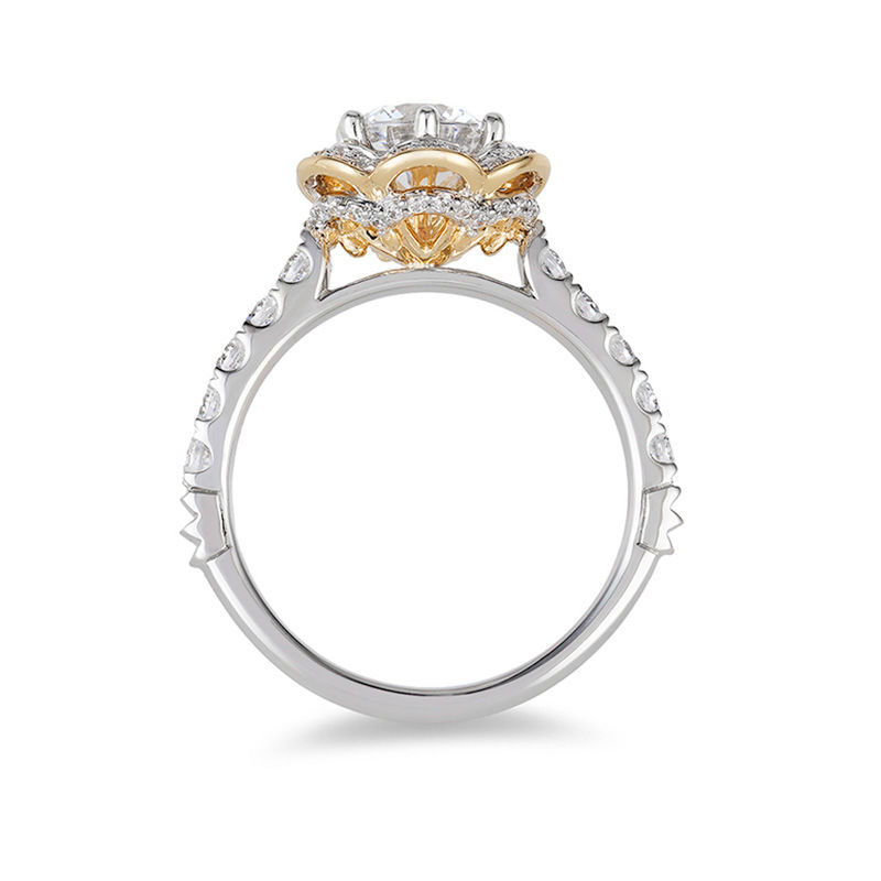 Enchanted Disney Belle 1.45 CT. T.W. Diamond Frame Engagement Ring in 14K Two-Tone Gold|Peoples Jewellers