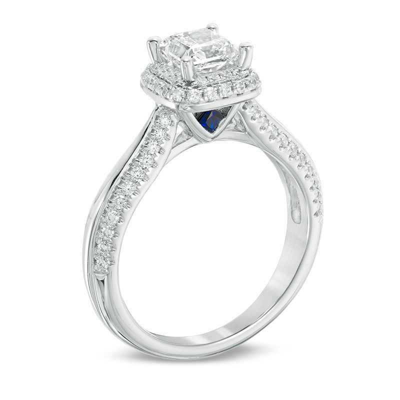 Vera Wang Love Collection 1.15 CT. T.W. Princess-Cut Diamond Frame Engagement Ring in 14K White Gold