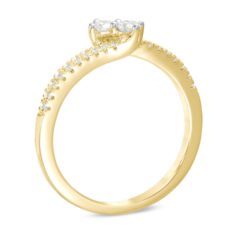 Main Image 2 of Ever Us™ 0.25 CT. T.W. Two-Stone Diamond Engagement Ring in 14K Gold