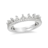 Thumbnail Image 1 of Enchanted Disney Princess 0.15 CT. T.W. Diamond Tiara Wedding Band in 14K White Gold