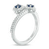 Thumbnail Image 1 of Vera Wang Love Collection Blue Sapphire and 0.18 CT. T.W. Diamond Bypass Ring in Sterling Silver