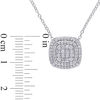 0.47 CT. T.W. Composite Diamond Double Cushion Frame Pendant in Sterling Silver