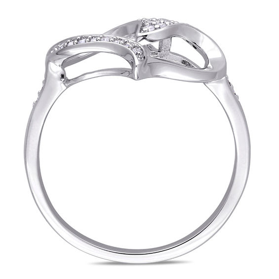 0.10 CT. T.W. Diamond Twist Heart Ring in Sterling Silver