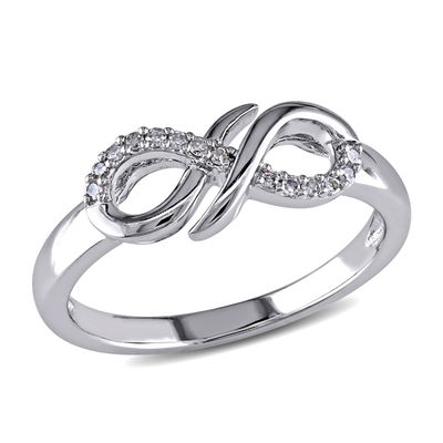 Diamond Accent Infinity Ring in Sterling Silver