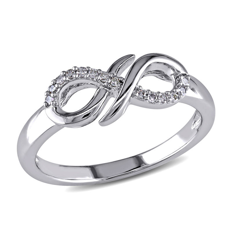 Diamond Accent Infinity Ring in Sterling Silver|Peoples Jewellers