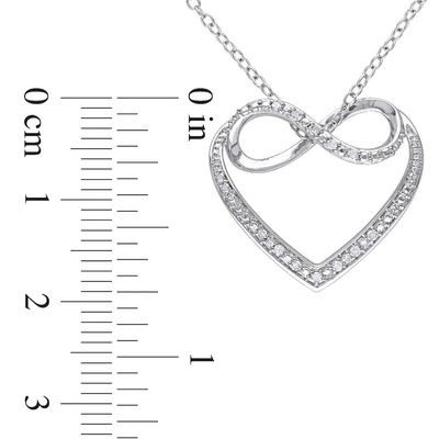 0.06 CT. T.W. Diamond Infinity Heart Pendant in Sterling Silver