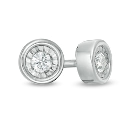 0.10 CT. T.W. Diamond Solitaire Stud Earrings in 10K White Gold