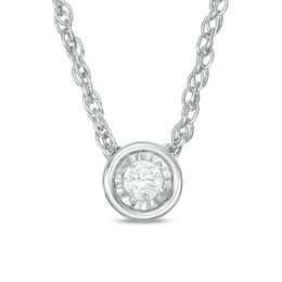 0.10 CT. Diamond Solitaire Pendant in 10K White Gold