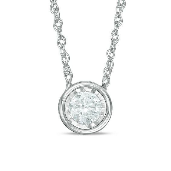 0.30 CT. Diamond Solitaire Pendant in 10K White Gold