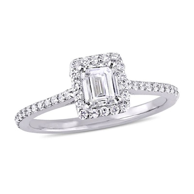 Julianna B™ 0.75 CT. T.W. Emerald-Cut Diamond Frame Engagement Ring in 14K White Gold