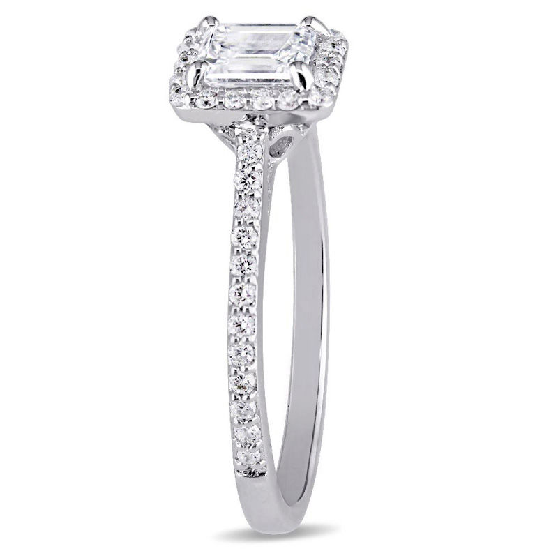 Julianna B™ 0.75 CT. T.W. Emerald-Cut Diamond Frame Engagement Ring in 14K White Gold|Peoples Jewellers