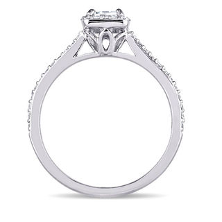 Julianna B™ 0.75 CT. T.W. Emerald-Cut Diamond Frame Engagement Ring in 14K White Gold