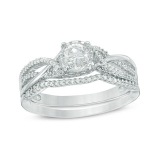 0.45 CT. T.W. Diamond Braided Bridal Set in 10K White Gold