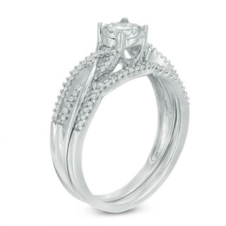 0.45 CT. T.W. Diamond Braided Bridal Set in 10K White Gold