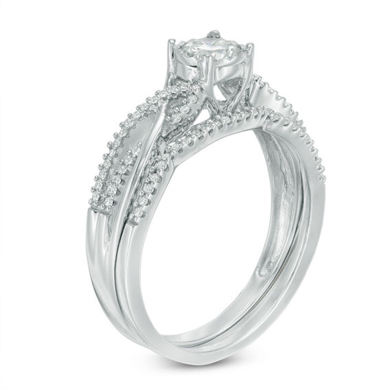 0.45 CT. T.W. Diamond Braided Bridal Set in 10K White Gold