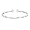 Vera Wang Love Collection Princess-Cut Blue Sapphire and Diamond Accent Flex Bangle in Sterling Silver - 7.5"