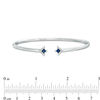 Vera Wang Love Collection Princess-Cut Blue Sapphire and Diamond Accent Flex Bangle in Sterling Silver - 7.5"