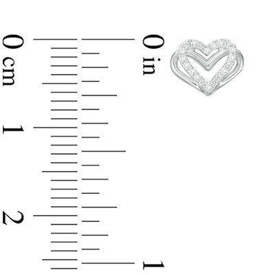 The Kindred Heart from Vera Wang Love Collection 0.09 CT. T.W. Diamond Mini Stud Earrings in Sterling Silver