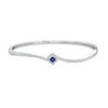 Vera Wang Love Collection Princess-Cut Blue Sapphire and 0.18 CT. T.W. Diamond Bypass Bangle in Sterling Silver - 7.5"