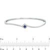 Vera Wang Love Collection Princess-Cut Blue Sapphire and 0.18 CT. T.W. Diamond Bypass Bangle in Sterling Silver - 7.5"