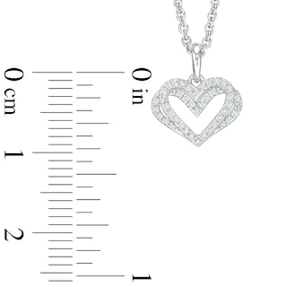 The Kindred Heart from Vera Wang Love Collection 0.09 CT. T.W. Diamond Mini Pendant in Sterling Silver - 19"