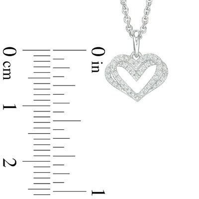 The Kindred Heart from Vera Wang Love Collection 0.09 CT. T.W. Diamond Mini Pendant in Sterling Silver - 19"