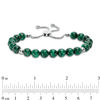 Thumbnail Image 1 of 8.0mm Malachite and Polished Bead Bolo Bracelet in Sterling Silver - 9.0"