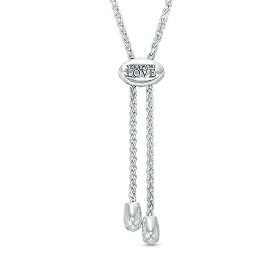 Vera Wang Love Collection 0.07 CT. T.W. Diamond Heart-Top Key Bolo Bracelet in Sterling Silver - 8.5"