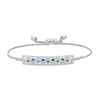 Vera Wang Love Collection 0.30 CT. T.W. Diamond and Blue Sapphire Chevron Bolo Bracelet in 14K White Gold - 8.0"