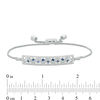 Vera Wang Love Collection 0.30 CT. T.W. Diamond and Blue Sapphire Chevron Bolo Bracelet in 14K White Gold - 8.0"