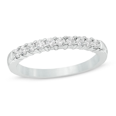 0.33 CT. T.W. Canadian Certified Diamond Ten Stone Anniversary Band in 14K White Gold (I/I2)