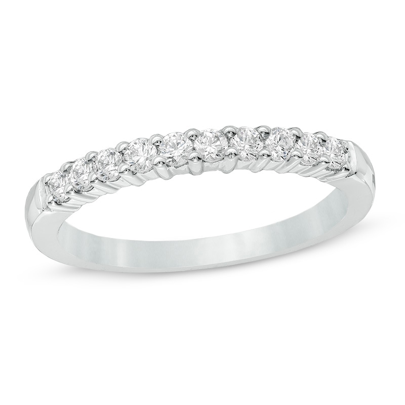 0.33 CT. T.W. Canadian Certified Diamond Ten Stone Anniversary Band in 14K White Gold (I/I2)