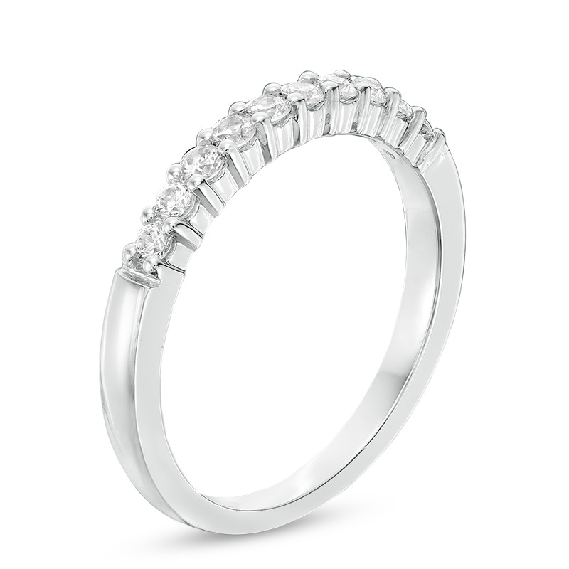 0.33 CT. T.W. Canadian Certified Diamond Ten Stone Anniversary Band in 14K White Gold (I/I2)