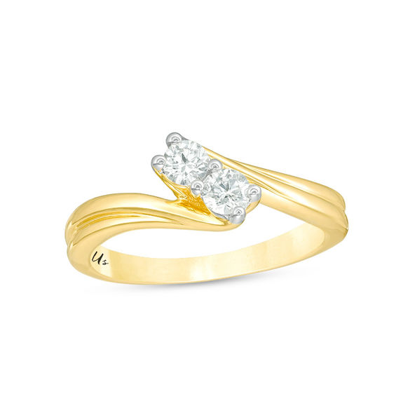 Ever Us™ 0.33 CT. T.W. Two-Stone Diamond Bypass Ring in 14K Gold