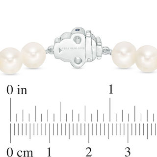 Vera Wang Love Collection 6.5-7.0mm Freshwater Cultured Pearl 0.07 CT. T.W. Diamond Strand Necklace in Sterling Silver