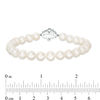 Thumbnail Image 2 of Vera Wang Love Collection 6.5-7.0mm Freshwater Cultured Pearl  0.07 CT. T.W. Diamond Strand Bracelet in Sterling Silver