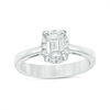 0.85 CT. T.W. Certified Canadian Emerald-Cut Diamond Frame Engagement Ring in 14K White Gold (I/SI2)