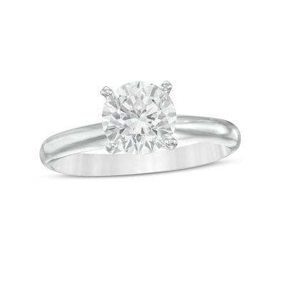 CT. Certified Diamond Solitaire Engagement Ring in 14K White Gold (J/I3