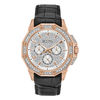 Men's Bulova Crystal Accent Rose-Tone Strap Watch with Silver-Tone Dial  (Model: 98C126)