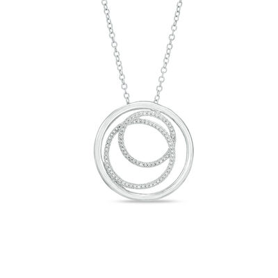 Diamond Accent Three Circle Pendant in Sterling Silver