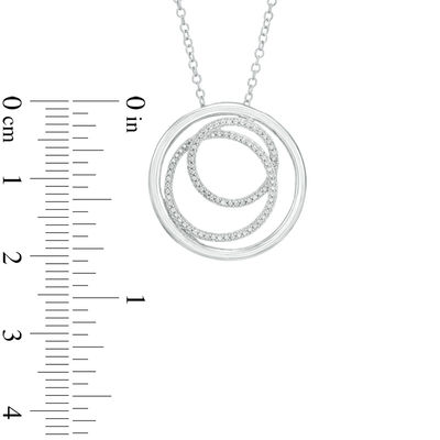 Diamond Accent Three Circle Pendant in Sterling Silver