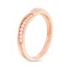 Thumbnail Image 2 of 0.15 CT. T.W. Diamond Twist Shank Contour Anniversary Ring in 14K Rose Gold