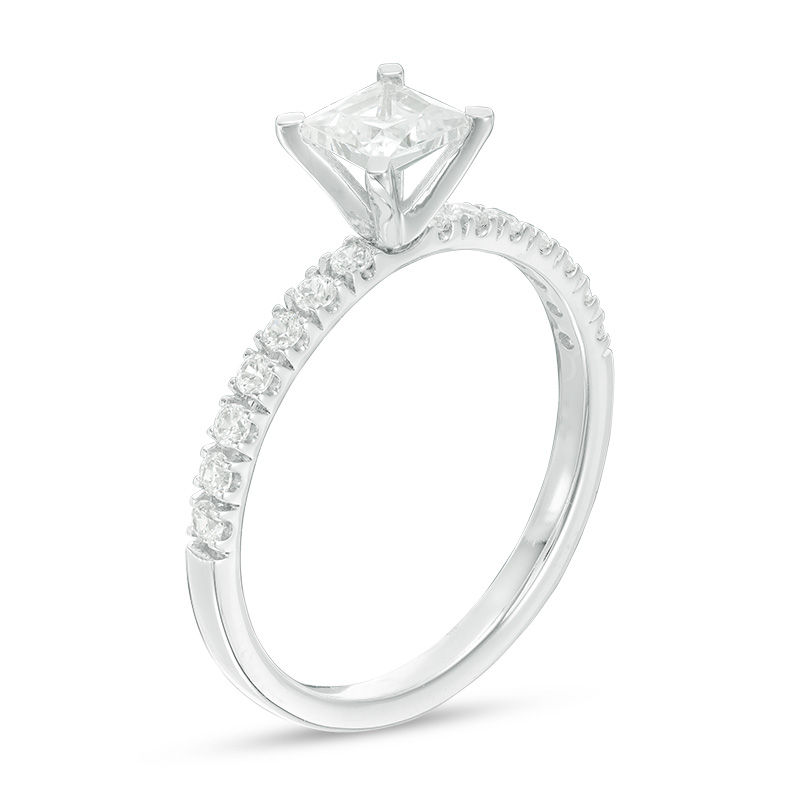 0.70 CT. T.W. Certified Canadian Princess-Cut Diamond Engagement Ring in 14K White Gold (I/I2)|Peoples Jewellers
