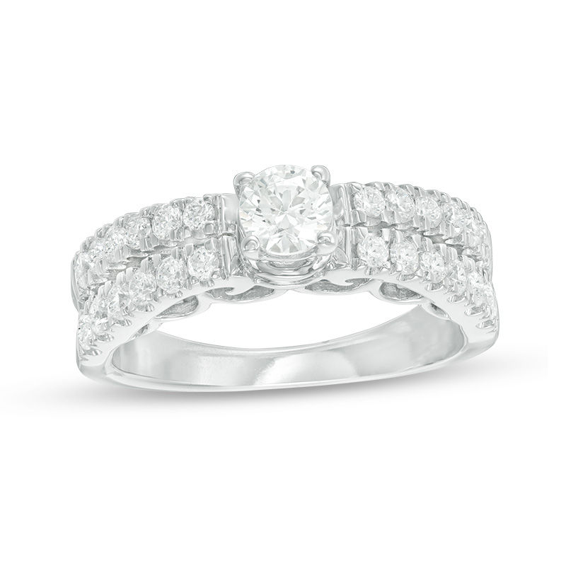 Celebration Canadian Ideal 0.83 CT. T.W. Certified Diamond Engagement Ring in 14K White Gold (I/I1)